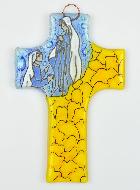 Croix Notre Dame de Lourdes en Verre