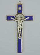 Crucifix Croix de Saint Benoit - Métal Bleu