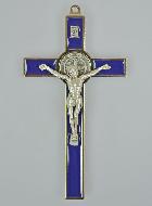 Crucifix Croix de Saint Benoit - Métal Bleu