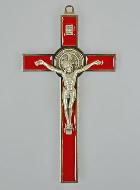 Crucifix Croix de Saint Benoit - Métal Rouge