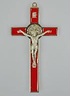 Crucifix Croix de Saint Benoit - Métal Rouge