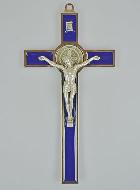 Croix de Saint Benoit 20cm - Métal Bleu