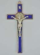 Croix de Saint Benoit 20cm - Métal Bleu