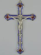 Crucifix Vitrail en Métal Argenté - 17cm