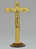 Crucifix en bois Clair et Christ Style Bronze - 21 cm