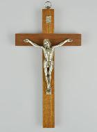 Crucifix en Bois et Bronze Argent