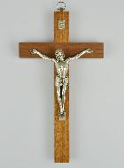 Crucifix en Bois et Bronze Argent