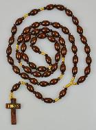 Grand Chapelet en Bois de Lourdes sur Cordelette - 85 cm
