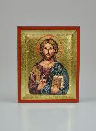 Icône Byzantine du Christ Pantocrator Peinte à la Main - 8 cm