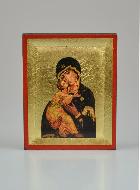 Icône Byzantine Vierge de Vladimir Peinte à la Main - 8 cm