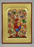 Icône Byzantine Vierge Marie Arbre de Jessé - 23 cm