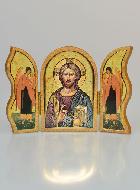 Icône Triptyque du Christ Pantocrator - 12 cm