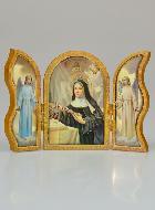 Icône Triptyque Sainte Rita de Cascia - 12 cm