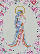 Image de Baptême - Vierge Couronnée au Lys