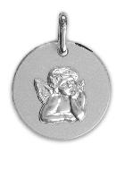 Médaille Ange Gardien Protecteur Argent 925/1000 Massif - 16 mm