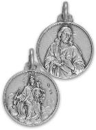 Médaille de Baptême du Scapulaire en Argent Massif