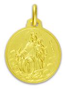 Médaille de Baptême du Scapulaire en Plaqué Or