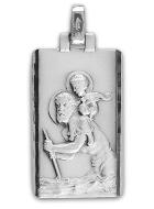 Médaille de Baptême Plaque de Saint Christophe en Argent 925/1000