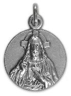 Médaille de Baptême Sacré Coeur de Jésus-Christ en Argent 925/1000