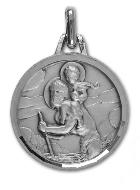 Médaille de Baptême Saint Christophe Facettée en Argent