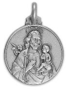 Médaille de Baptême Saint Joseph en Argent Massif