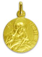 Médaille de Baptême Sainte Marie-Madeleine en Plaqué Or