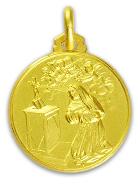 Médaille de Baptême Sainte Rita en Plaqué Or