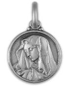 Médaille de la Vierge Marie au Voile en Argent Massif