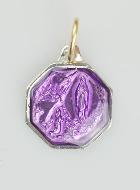 Médaille Notre Dame de Lourdes 11mm - Violet