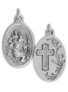 Médaille Religieuse Saint Christophe Argentée - 20 mm