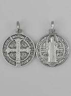Médaille Saint Benoit en Argent Massif - 12mm