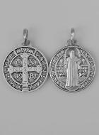 Médaille Saint Benoit en Argent Massif - 16mm