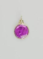 Médaille Vierge Marie Violette - Argent et Email - 10mm