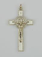 Pendentif Croix de Saint Benoit - Blanc - 5cm