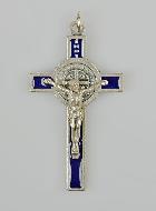 Pendentif Croix de Saint Benoit - Bleu - 5cm