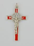 Pendentif Croix de Saint Benoit - Rouge - 5cm