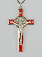 Pendentif Croix de Saint Benoit - Rouge - 8cm