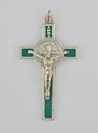 Pendentif Croix de Saint Benoit - Vert - 5cm