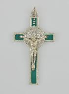 Pendentif Croix de Saint Benoit - Vert - 5cm