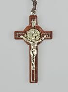 Pendentif Croix de Saint Benoit en Bois - 6cm