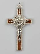 Pendentif Croix de Saint Benoit Marron 5 cm