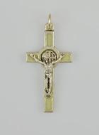 Pendentif Croix de Saint Benoit Métal - Fluo - 4cm