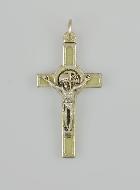 Pendentif Croix de Saint Benoit Métal - Fluo - 4cm