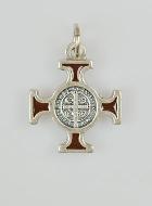 Pendentif Croix de Saint Benoit Métal - Marron - 2cm