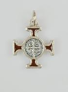 Pendentif Croix de Saint Benoit Métal - Marron - 2cm