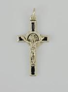 Pendentif Croix de Saint Benoit Métal - Noir - 4cm