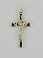 Pendentif Croix de Saint Benoit Métal - Noir - 4cm