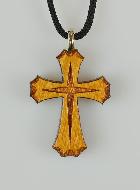 Pendentif Croix Orthodoxe en Bois Vernis - 2.8 cm