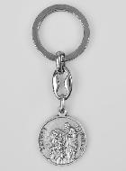 Porte-Clés de la Sainte Famille Argenté avec Prière