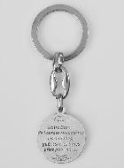 Porte-Clés de Notre Dame de Lourdes Argenté avec Prière